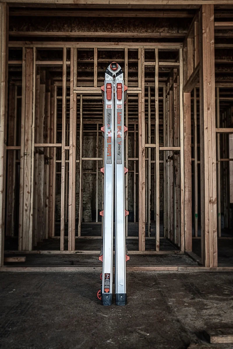 Little Giant Ladders Velocity 22-ft Multi-Position Ladder, Aluminum, 300 lb Capacity, Telescoping, A-Frame, Extension, with Wheels and Slip-Resistant Feet