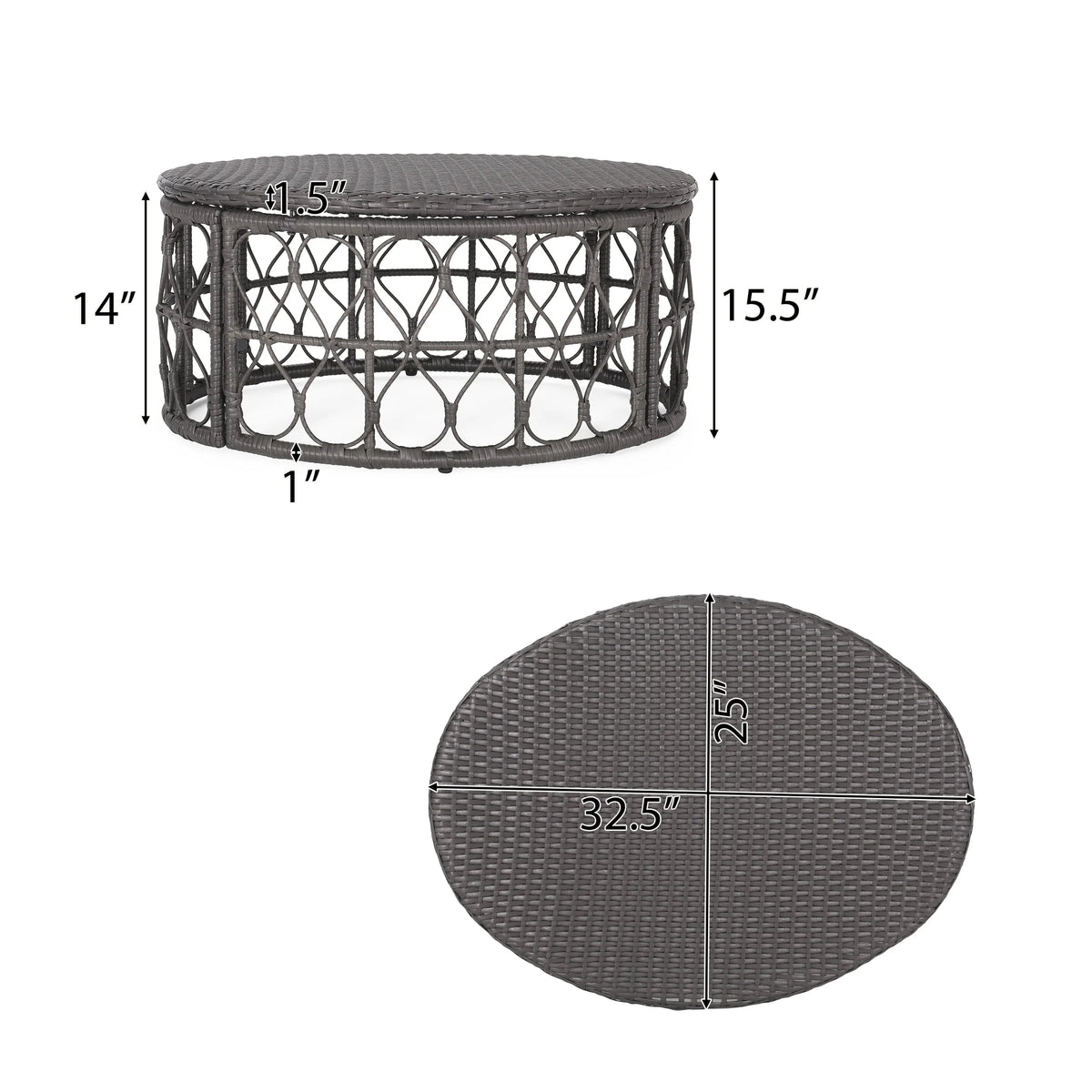 Christopher Knight Home Bruce Outdoor Wicker Coffee Table by  Light Brown