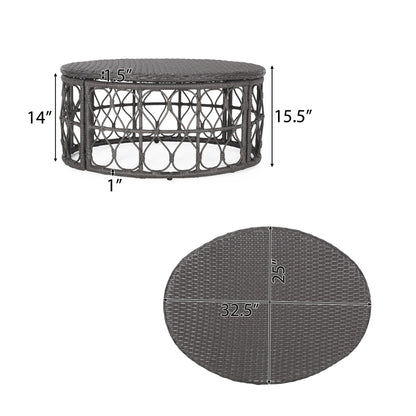 Christopher Knight Home Bruce Outdoor Wicker Coffee Table by  Light Brown