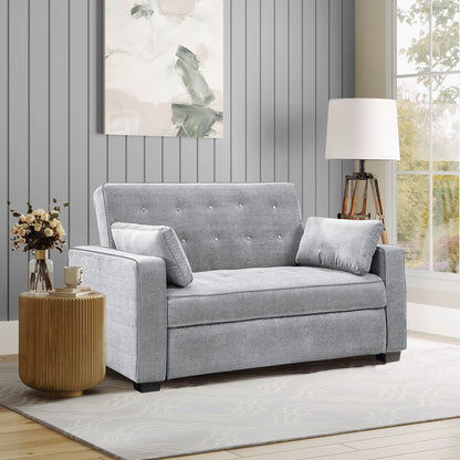 Serta Dream Convertibles Monroe Modern Polyester Convertible Queen Sofa Bed with Pillows Grey