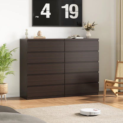 LAFGUR 6 Drawer Double Dresser,Wood Storage Organizer Cabinet Chest for Bedroom Living Room,White