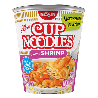 Nissin Cup Noodles, Shrimp, 2.5 oz, 24-count