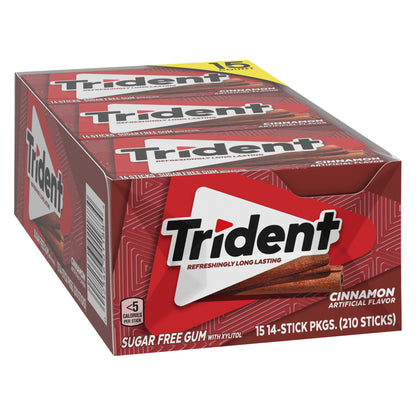 Trident Sugar Free Gum, Cinnamon, 14 Pieces, 15-count