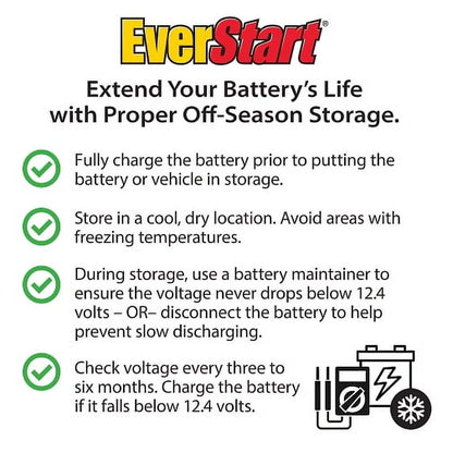 EverStart Lead Acid Marine & RV Deep Cycle Battery, Group Size 27DC 12 Volt, 750 MCA*