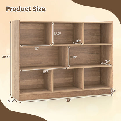 Costway 3-tier Open Bookcase 8-Cube Floor Standing Storage Shelves Display Cabinet White