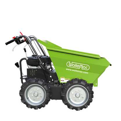 Wallemac WD30W Power Wheelbarrow 660lbs Loading Capacity 212cc 6.5HP Gasoline Engine EPA Recoil Start Motorized Utility Dump Cart Mini Wheelbarrow (B&S Engine)