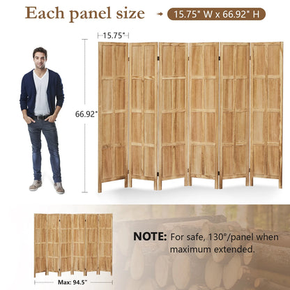 Aletheiawu 4 Panel Room Divider Wall and Folding Privacy Screens No Installation Required White
