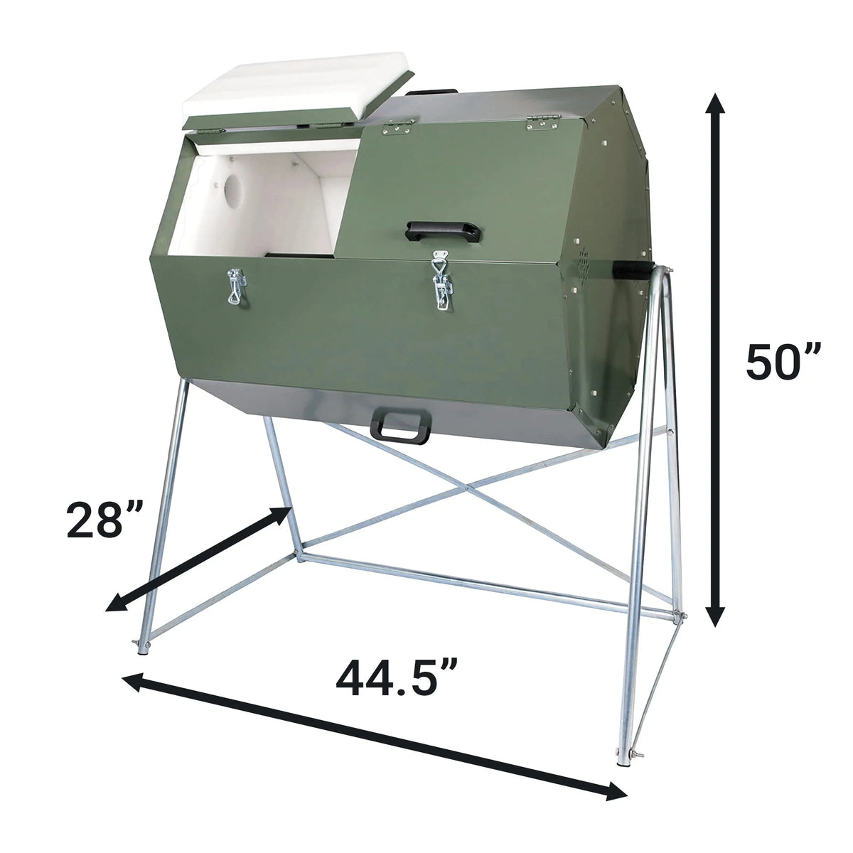 Jora Composters JK270A 70 Gallon Dual Chamber Steel Compost Tumbler Bin