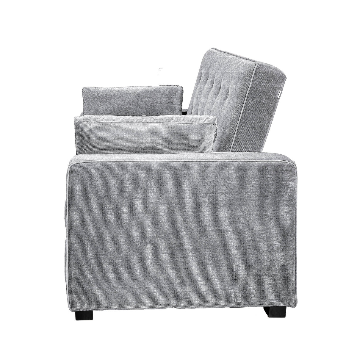 Serta Dream Convertibles Monroe Modern Polyester Convertible Queen Sofa Bed with Pillows Grey