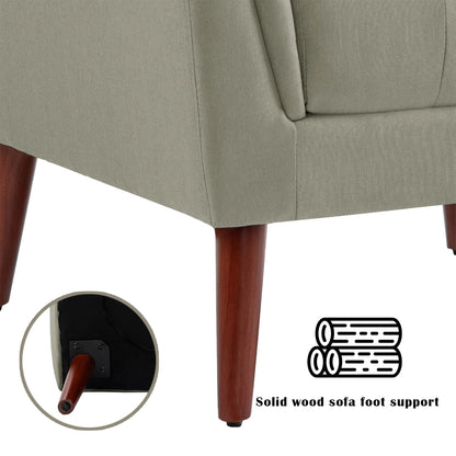 DREAMSIDEA Accent Chair Set of 2 Living Room Chair Linen Upholstered Comfortable Armchair Modern Chairs for Living Room Bedroom Indoor Furniture, Beige