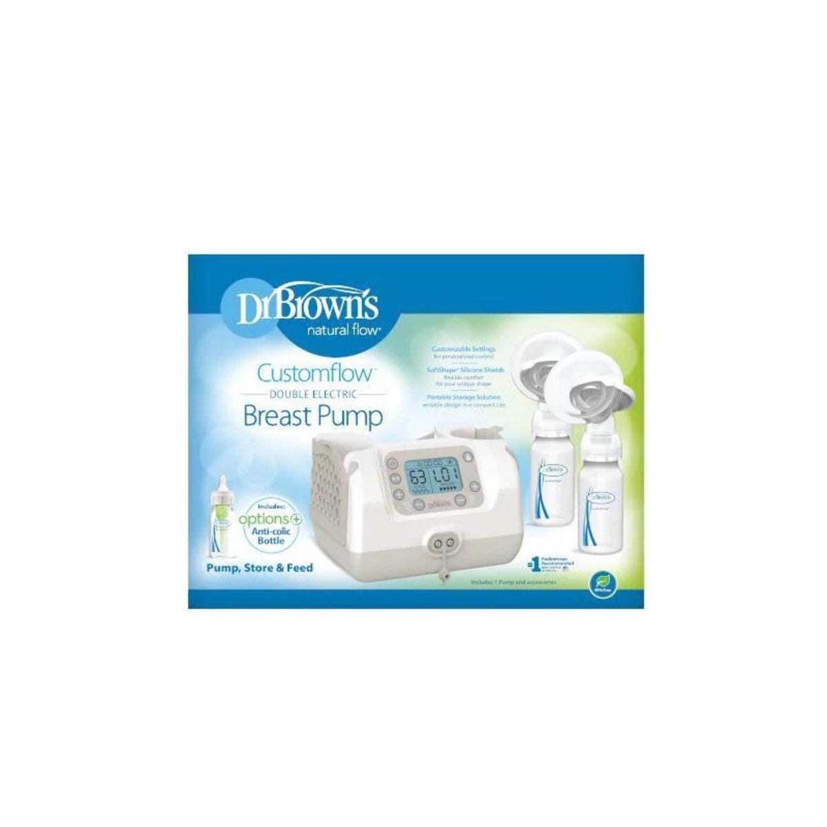 Dr. Brown-s Custom Flow Hospital Strength Double Electric Breast Pump with Adjustable Settings