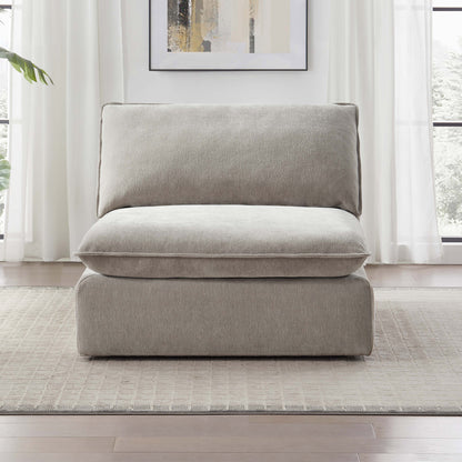 Sereen Fabric Armless Chair, Taupe