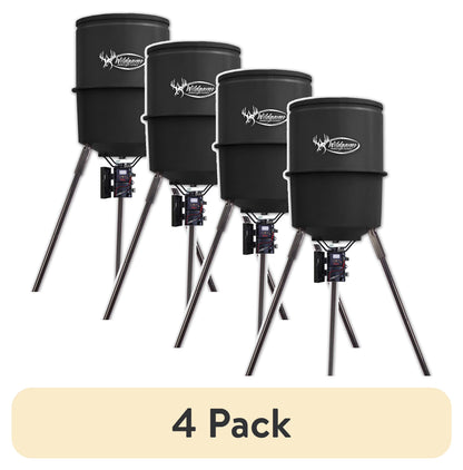 WILDGAME INNOVATIONS Quick-Set 225 lb Game Feeder with Digital Timer | Durable Tripod Corn/Pellet Hunting Feeder with 1-4 Available Feed Times & 30-feet Radius