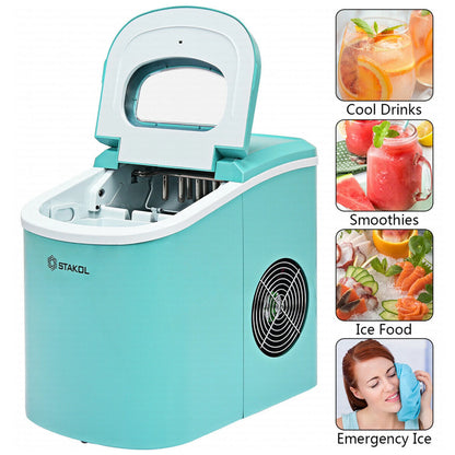 Costway Silver Portable Compact Electric Ice Maker Machine Mini Cube 26lb/Day