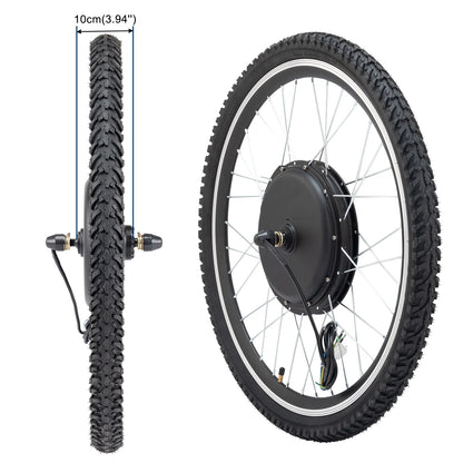 Ktaxon 48V 1000W Electric Bicycle Motor Kit, 26" Front Wheel E-Bike Conversion Kit w/ LCD Display (without Battery)