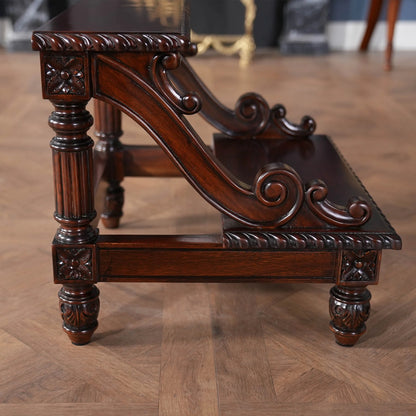 Carved Mahogany Bed Step