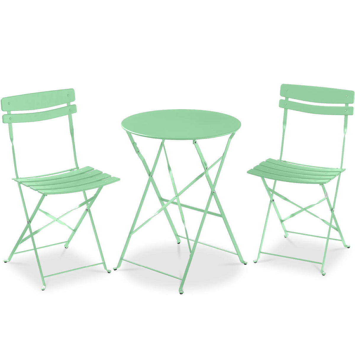 Best Choice Products 3-Piece Small Bistro Set, Folding Patio Furniture Set of 2 Chairs and Table - Black
