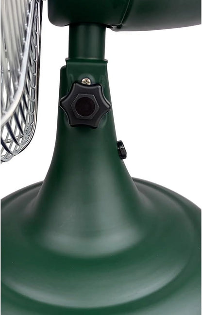 Good Housekeeping Retro All-Metal Table Fan (92618) with 3 Speed Settings, Wide Oscillation, and Carrying Handle