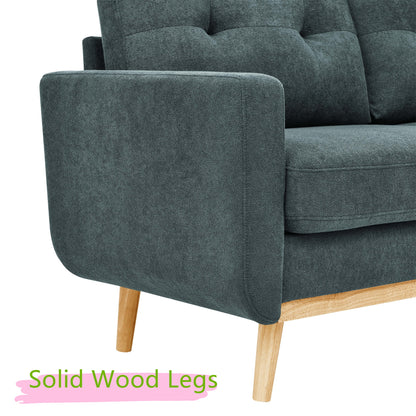 Aukfa 68" Small Sofa Couch Comfy Mid Century Modern Loveseat Sofa for Living Room Bedroom, Cream