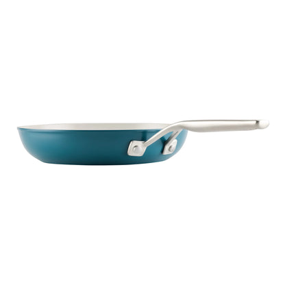 KitchenAid Hard-Anodized 10 Pcs Ceramic Induction Cookware Set, Dishwasher Safe and Oven Safe to 500F, Agave Blue