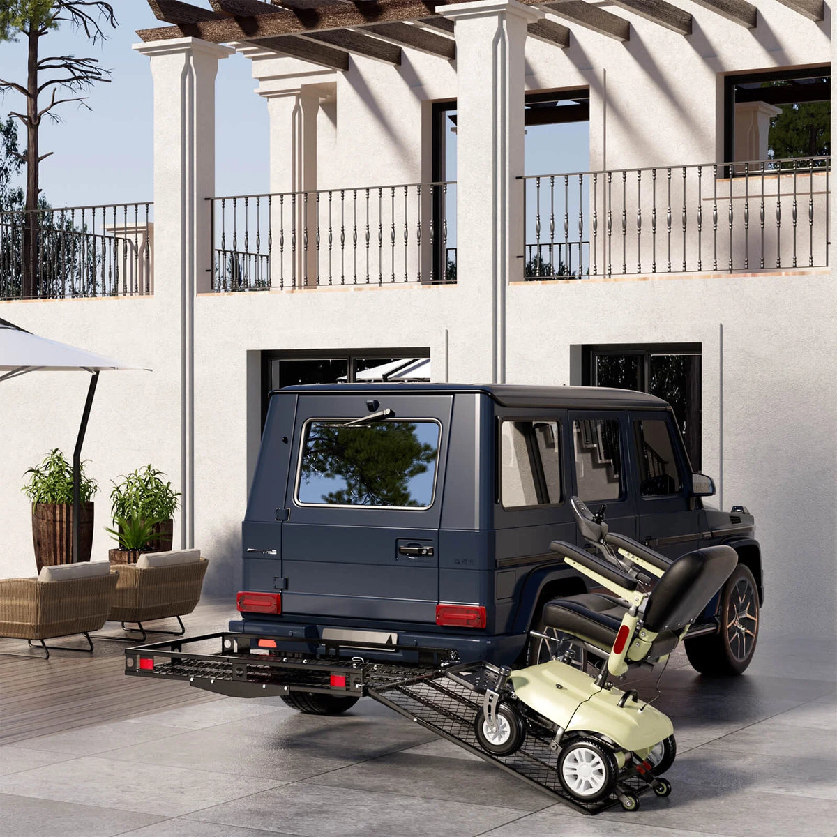 Costway 500lbs Strong Wheelchair Hitch Carrier Mobility Electric Scooter Loading Ramp