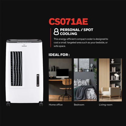Honeywell 176 CFM Indoor Evaporative Air Cooler (Swamp Cooler) with Remote Control in White/Gray