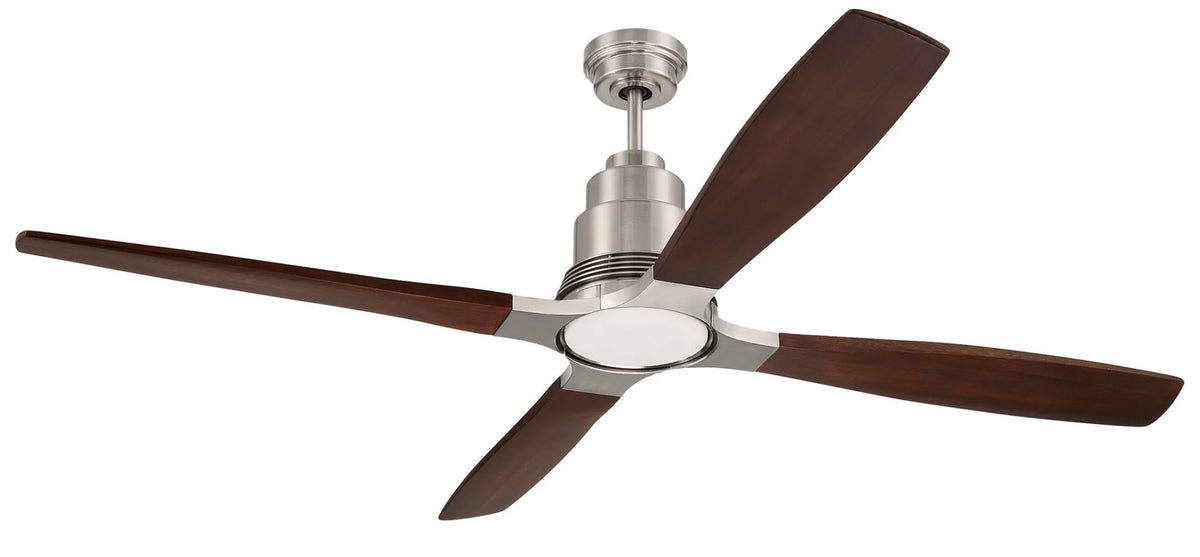 RIC60SB4-Craftmade Lighting-Ricasso - 4 Blade Ceiling Fan with Light Kit In Contemporary Style-60 Inche Wide-Satin Brass Finish