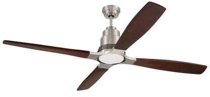 RIC60SB4-Craftmade Lighting-Ricasso - 4 Blade Ceiling Fan with Light Kit In Contemporary Style-60 Inche Wide-Satin Brass Finish