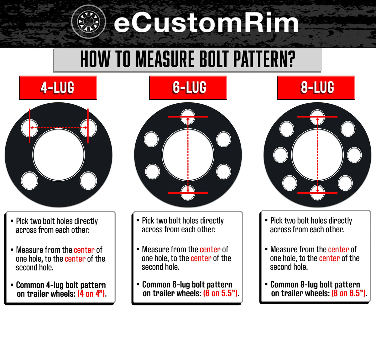 eCustomrim Aluminum Trailer Wheel 15X6 15" A1411 Style 6 Lug On 5.5" Center Rim