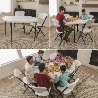 Lifetime 48 inch Round Nesting Table, Indoor/Outdoor Light Commercial Grade, White (81111)