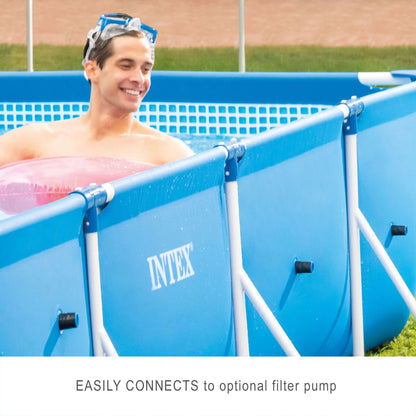Open Box Intex 14.75ft x 7.3ft x 33In Rectangular Frame Above Ground Pool