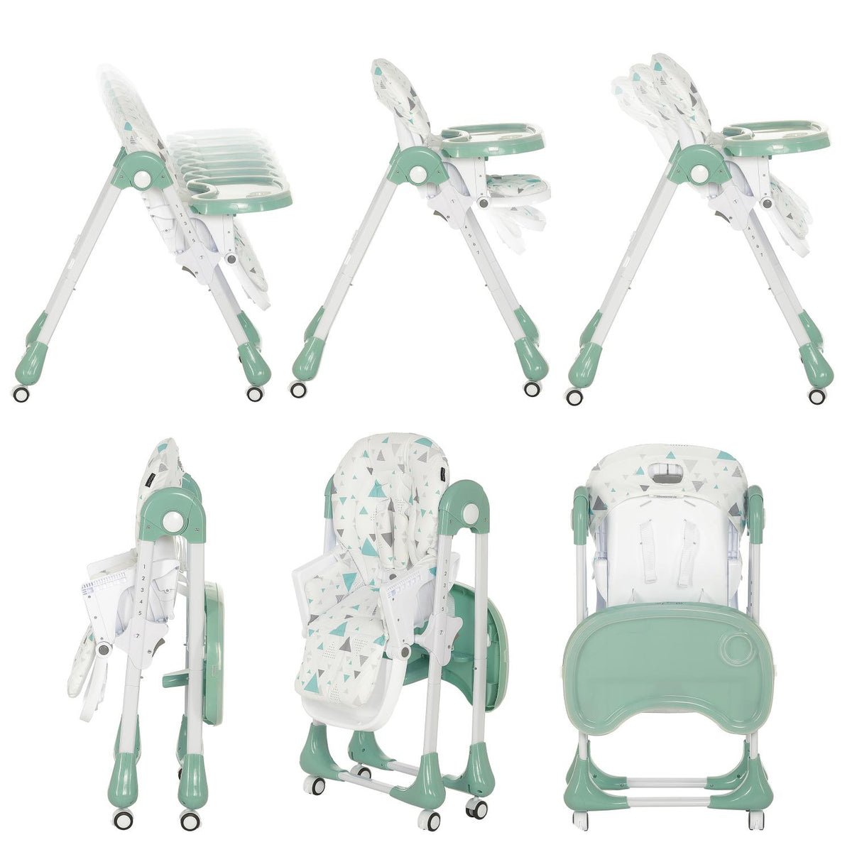 Dream On Me Jazz Highchair. Adjustable Height. Easy to clean in Green
