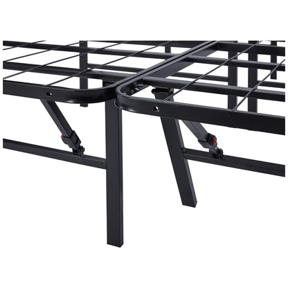 Mainstays 14" High Profile Foldable Steel Full Platform Bed Frame, Black