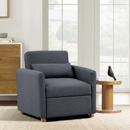 Serta Carly Scandinavian Style Convertible Chair, Ivory Fabric