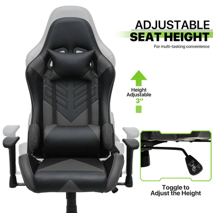Magshion Ergonomic Gaming Chair, Comfortable Gaming Chair, Computer Chair Leather Desk Chair Adjustable Swivel Gaming Office Chair, Blue