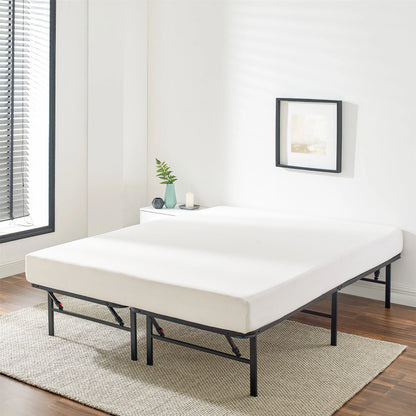 Mainstays 14" High Profile Foldable Steel Full Platform Bed Frame, Black