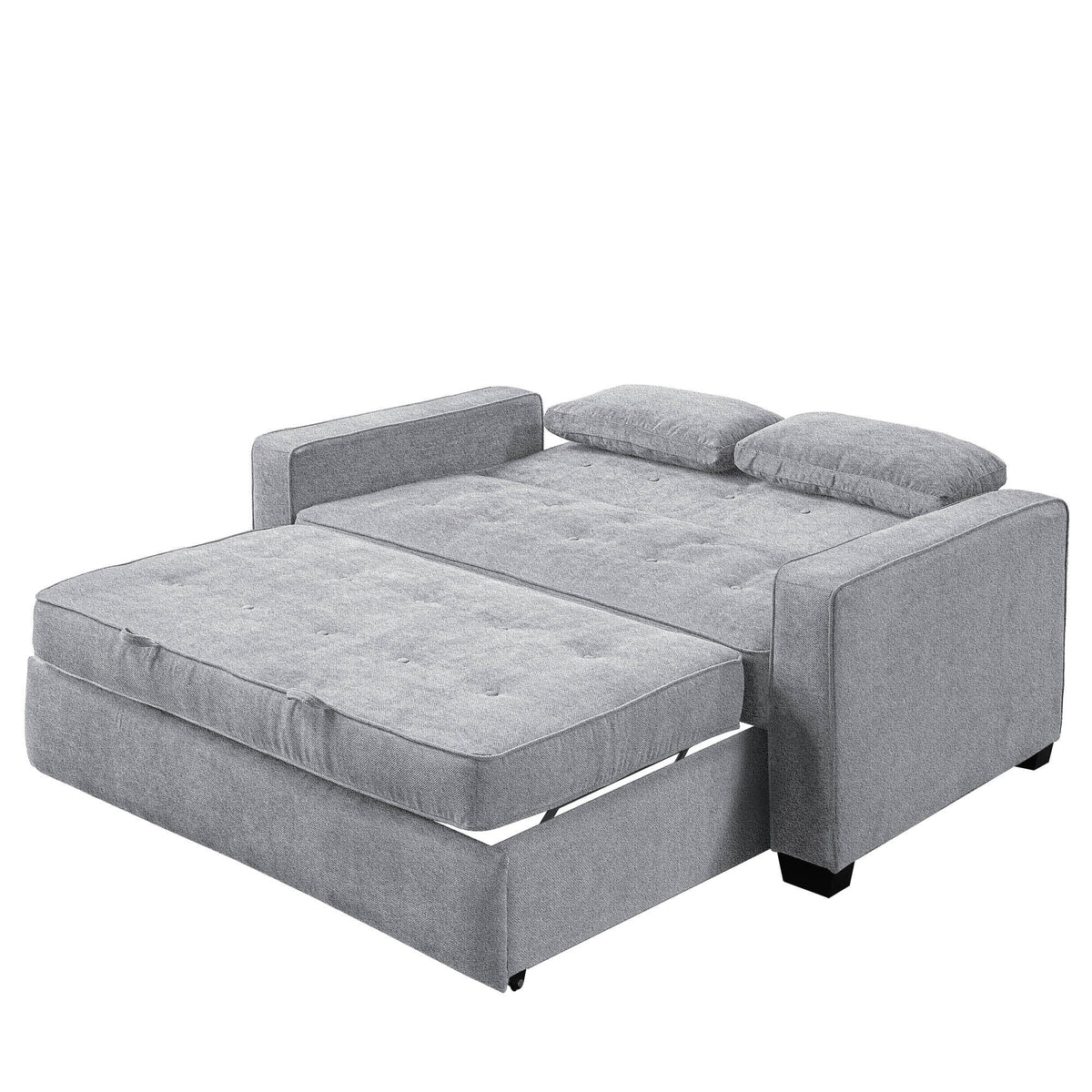 Serta Dream Convertibles Monroe Modern Polyester Convertible Queen Sofa Bed with Pillows Grey