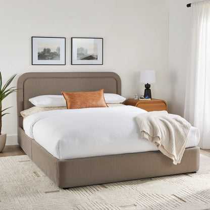 Better Homes & Gardens Juliet King Boucle Platform Bed, Ivory