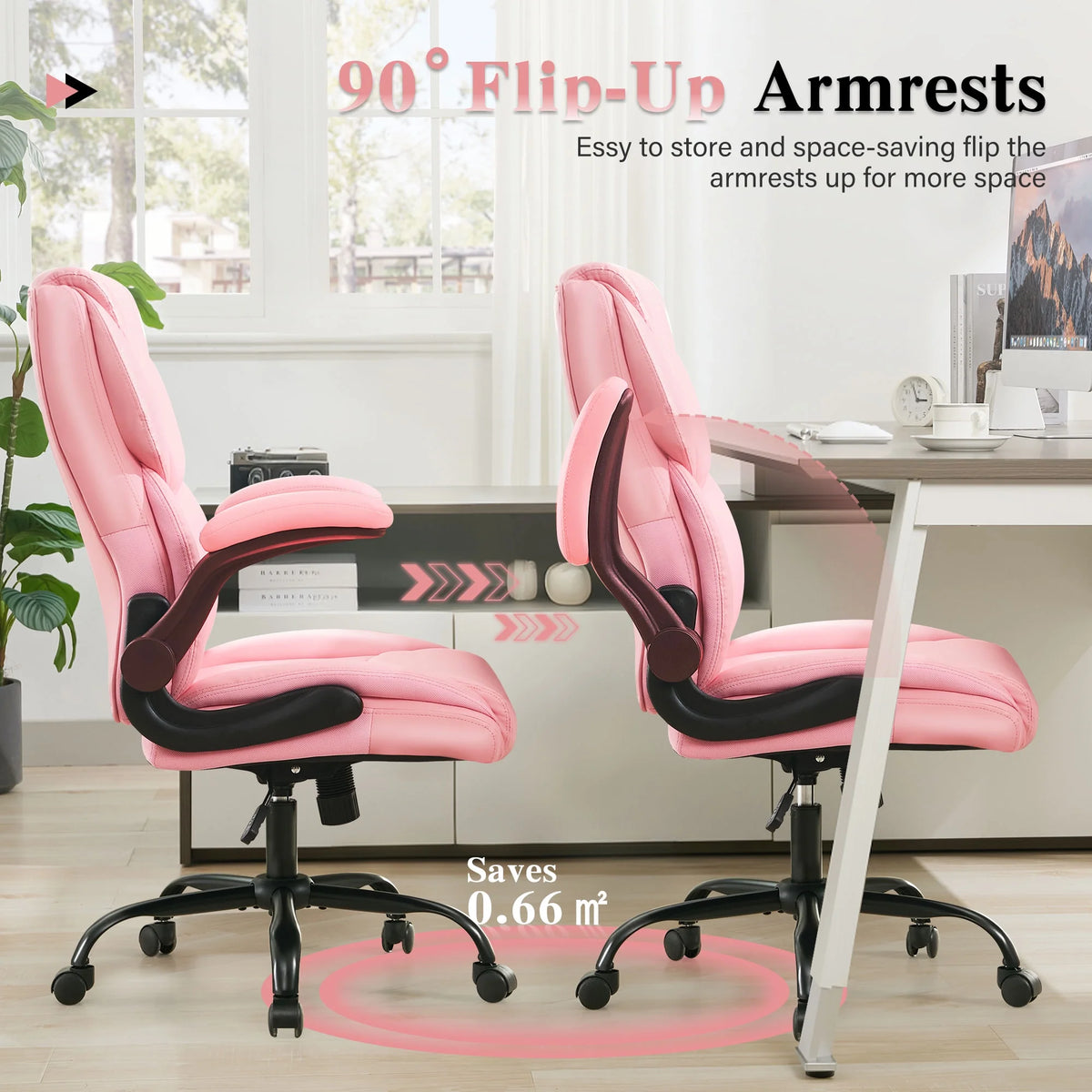 JONPONY Big and Tall Office Chair Wide Seat Ergonomic Computer Desk Chair High Back Executive Leather Chair Adjustable Task Chair Lumbar Back Support 8 Hours Heavy Duty Design,Black