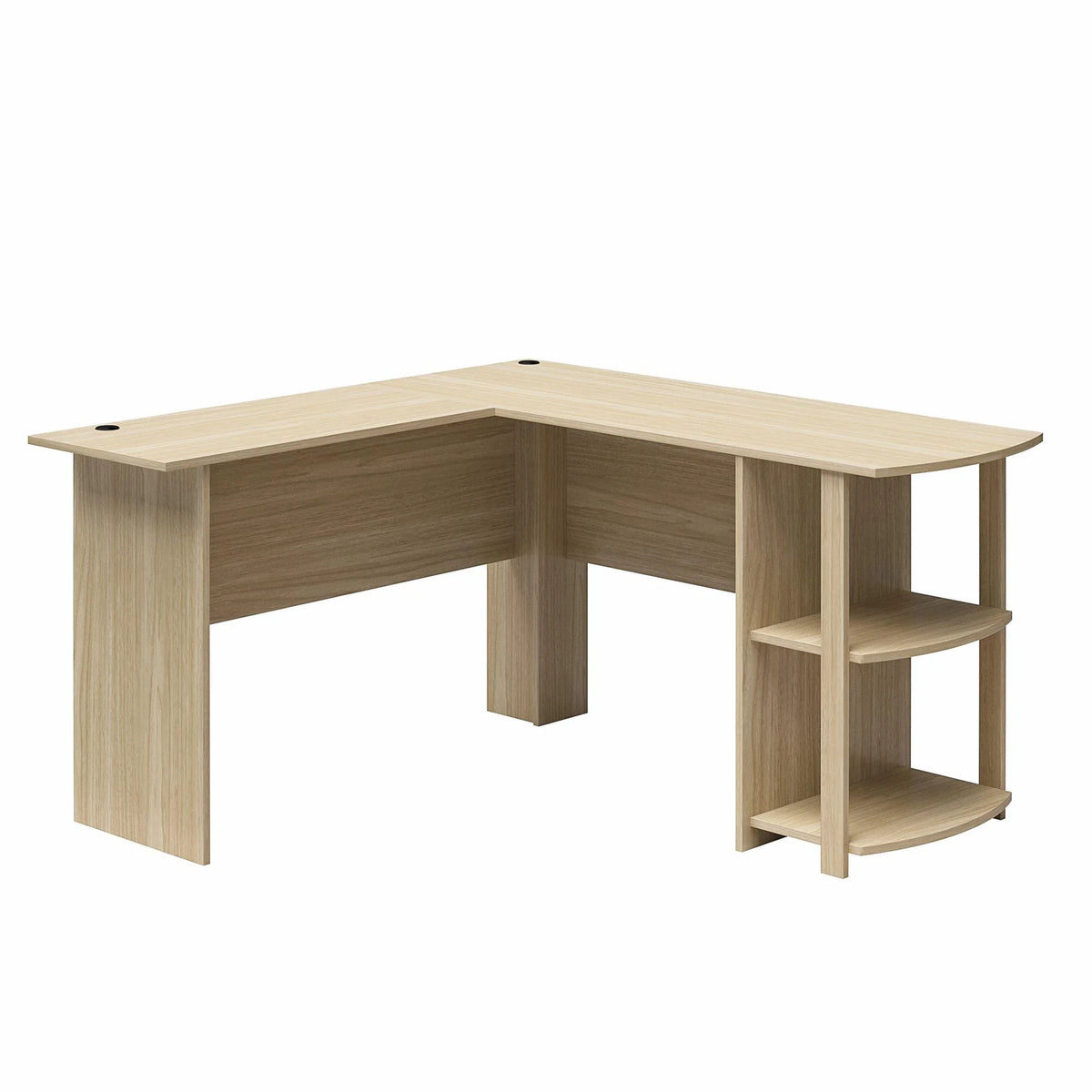 Ameriwood Home L Shaped Desk with Side Storage, Black Oak