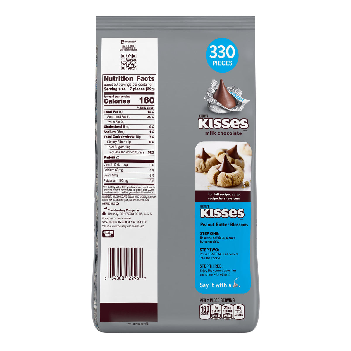 Hershey's Kisses, Milk Chocolate, 56 oz