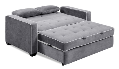 Serta Dream Convertibles Monroe Modern Polyester Convertible Queen Sofa Bed with Pillows Grey