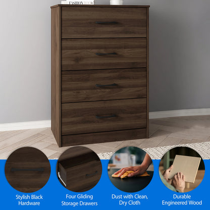 Mainstays Ardent 4 Drawer Dresser, Euro Oak