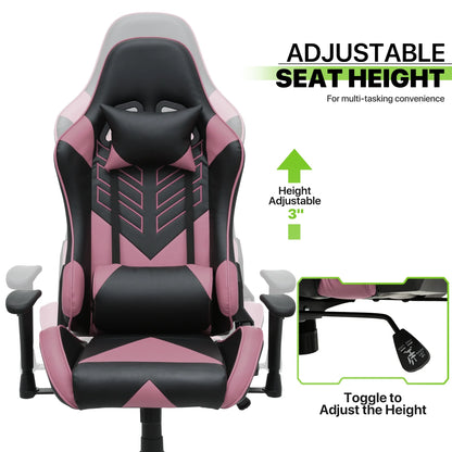 Magshion Ergonomic Gaming Chair, Comfortable Gaming Chair, Computer Chair Leather Desk Chair Adjustable Swivel Gaming Office Chair, Blue