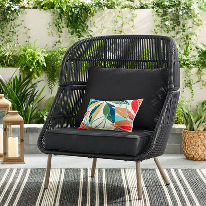 Better Homes & Gardens Tarren Wicker Outdoor Accent Chair with Cushions, Beige