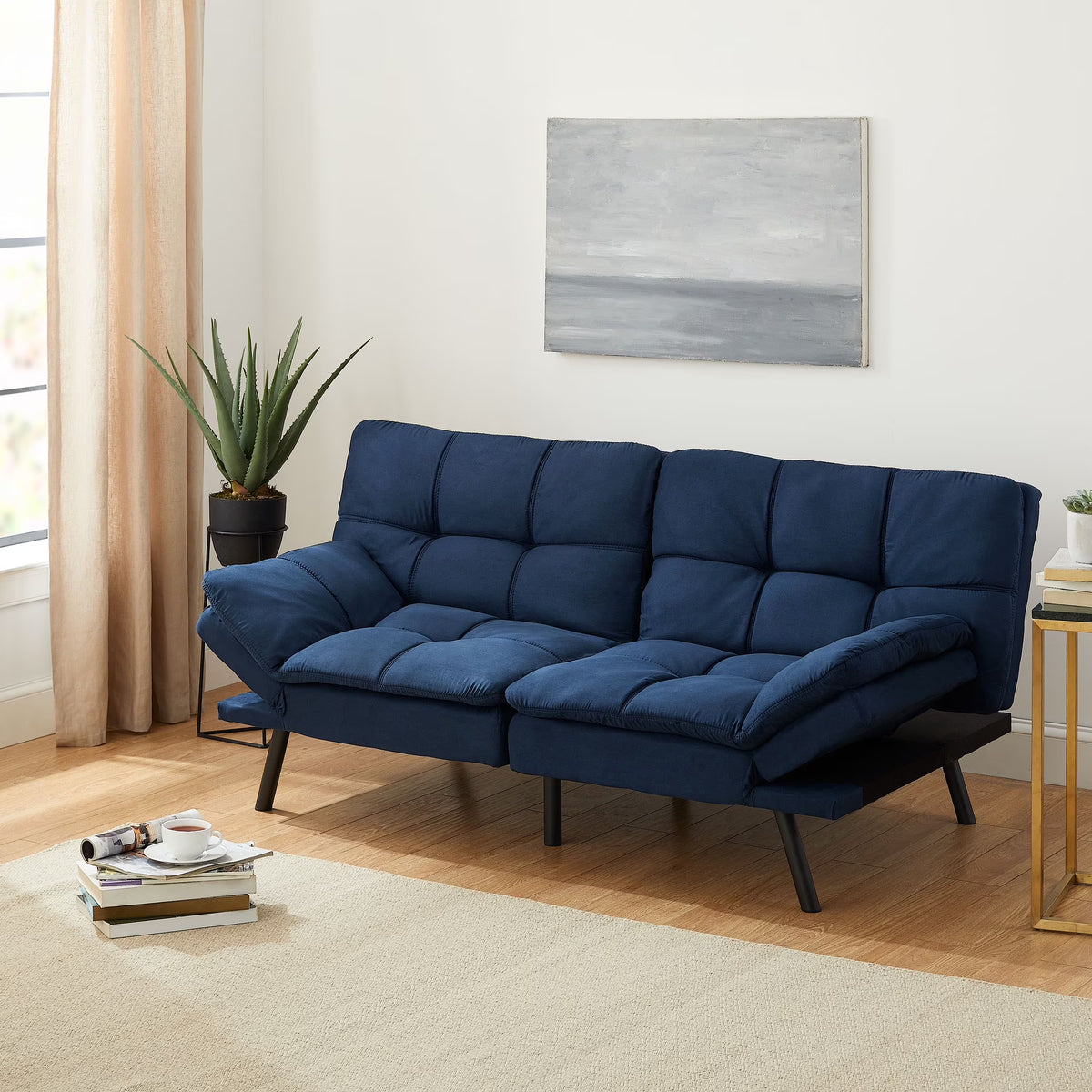 Mainstays Memory Foam Futon with 72",Black