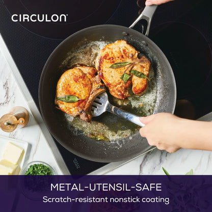 Circulon A1 Scratch Defense 10 Piece Nonstick Aluminum Pot and Pan Set, Cast Stainless Steel