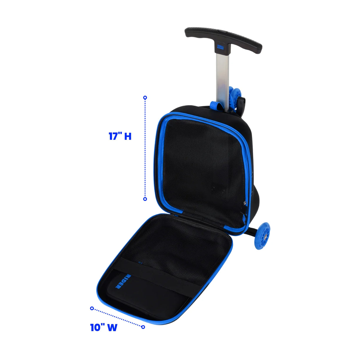 Roll Rider Scooter Carry-On, Bolt Blue- For Kids Ages 3-12