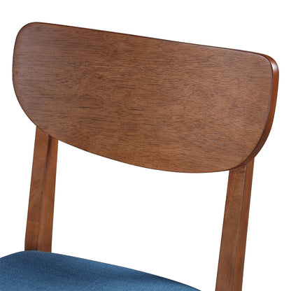 Better Homes & Gardens Greyson Mid-Century Dining Chairs, Black Faux Leather, Acorn Finish, Set of 2