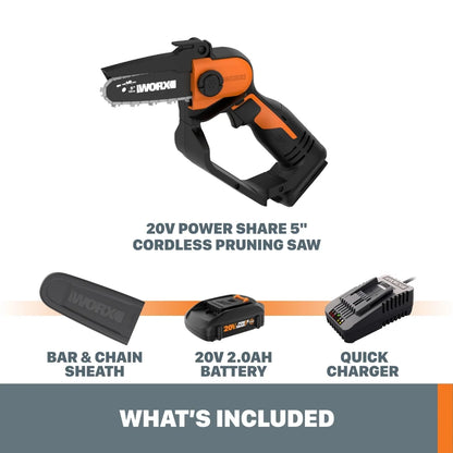 Worx WG324 20V Power Share 5" Cordless Pruning Saw